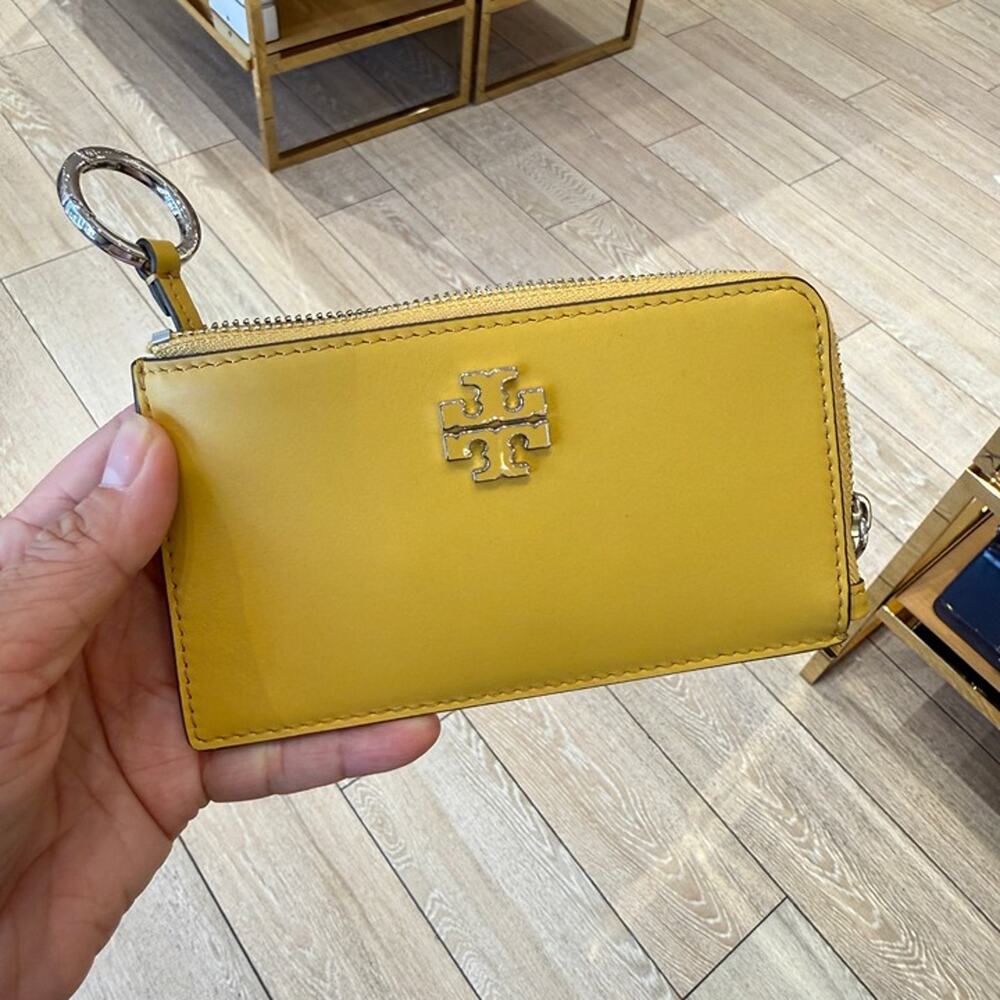 Tory Burch Britten Soft Zip Card Case 184942 Dark Sun $150